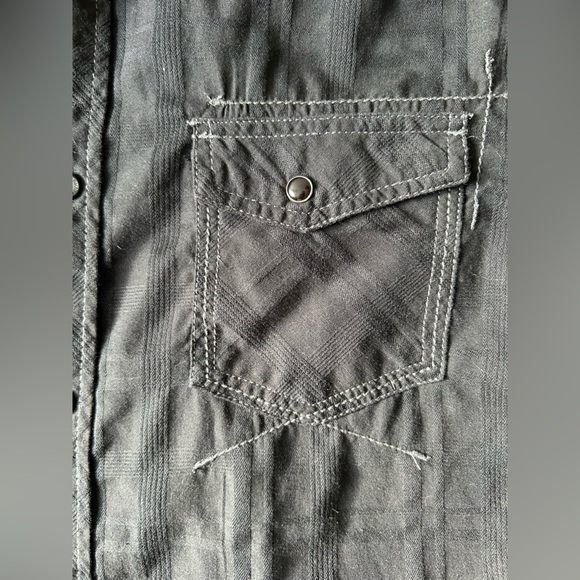 5/$25 MK machine Push the Limit men’s black button up shirt size XL - Picture 4 of 7